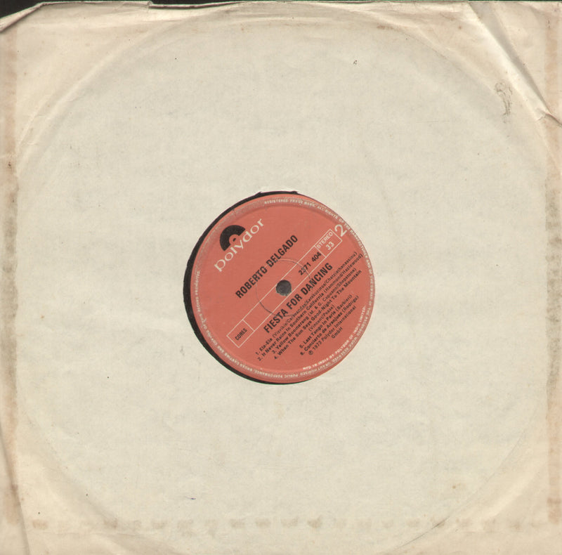 No Sleeve by Roberto Delgado Fiesta For Dancing — LP vinyl record cover