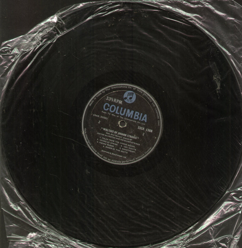 No Sleeve by Waltzes Of Johann Strauss Victor Silverster And His Silver Strings — LP vinyl record cover