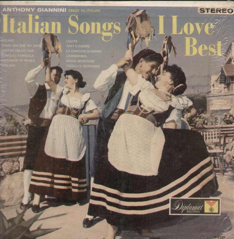 Anthony Giannini Sings In Italian Italian Songs I Love Best — LP vinyl record cover