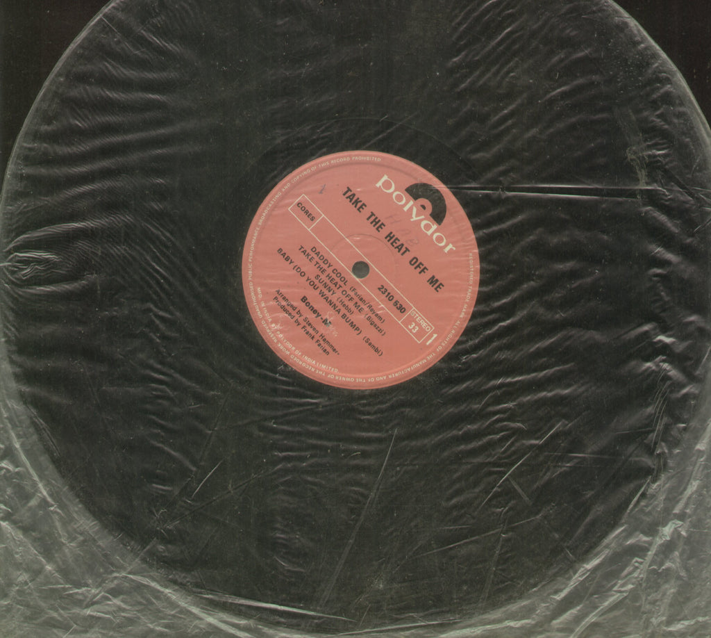 Take Thew Heat of Me Boney M - English Bollywood Vinyl LP - No Sleeve