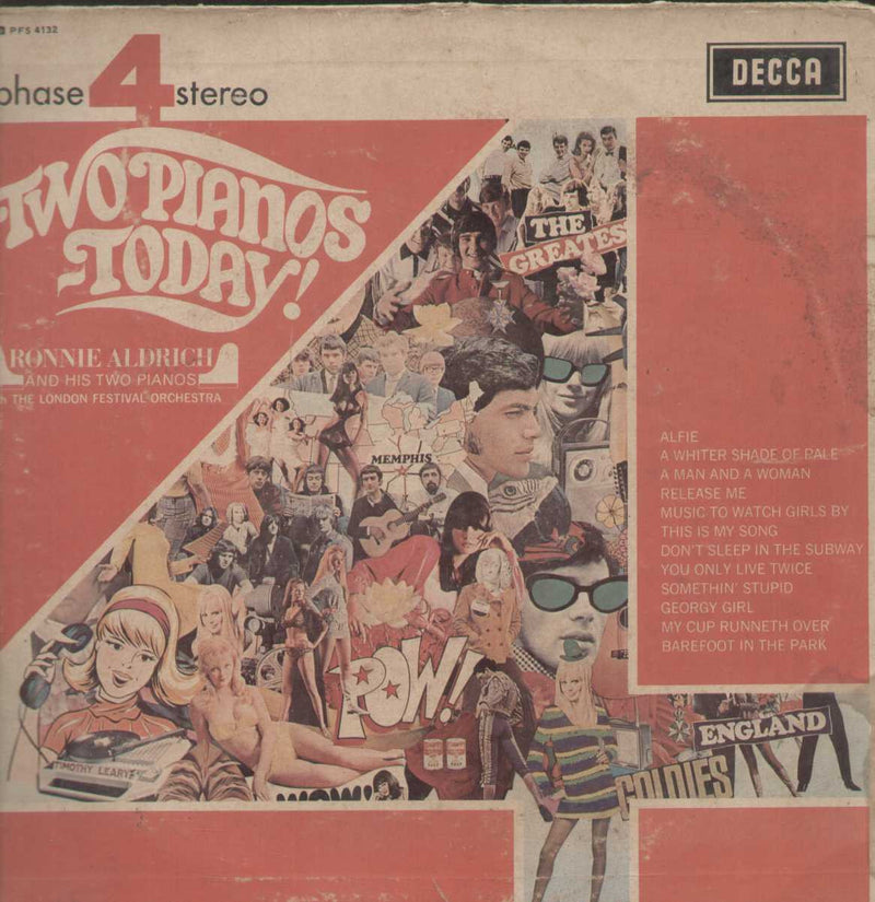 Two Pianos Today Ronnie Aldrich English Vinyl L P — LP vinyl record cover