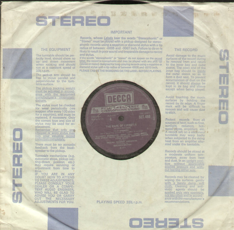 No Sleeve by The Rape of Lucretia — LP vinyl record cover