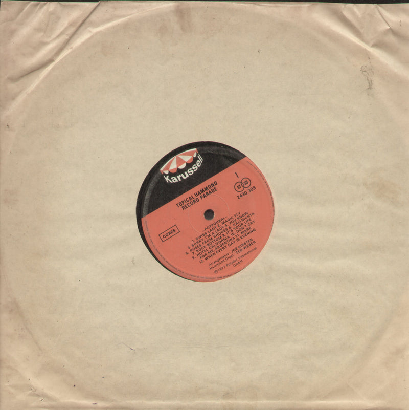 No Sleeve by Topical Hammond Record Parade 24 Hits — LP vinyl record cover