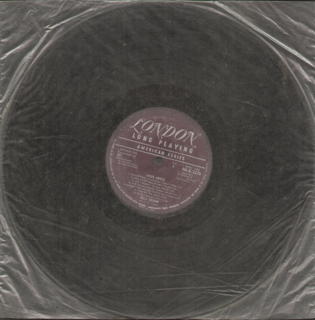 Linger Awhile Billy Vaughn - English Bollywood Vinyl LP - No Sleeve