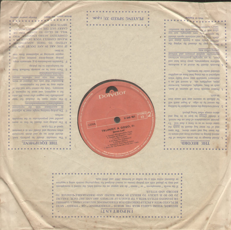 No Sleeve by Trumpet A Gogo — LP vinyl record cover