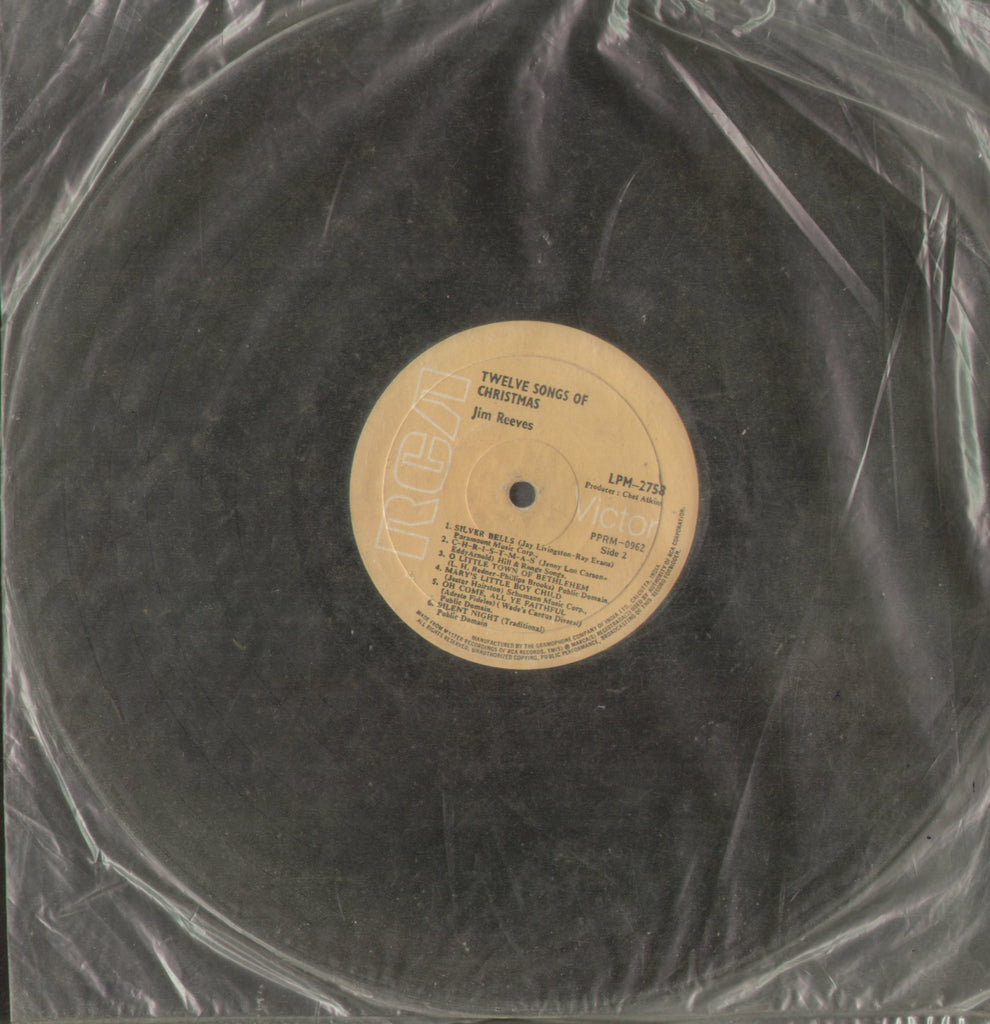 Jim Reeves Twelve Songs Of Christmas - English Bollywood Vinyl LP - No Sleeve