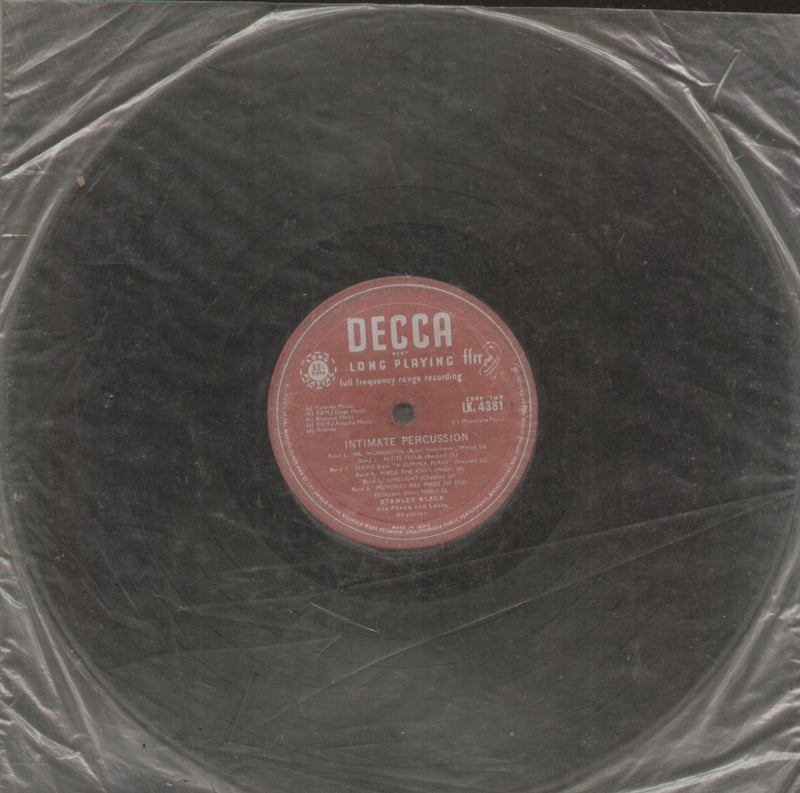 No Sleeve by Intimate Percussion Stanley Black — LP vinyl record cover