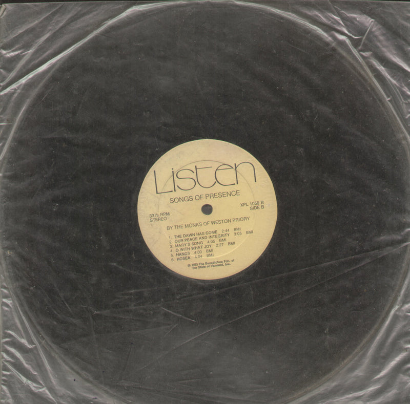 No Sleeve by By The Monks of Weston Priory — LP vinyl record cover