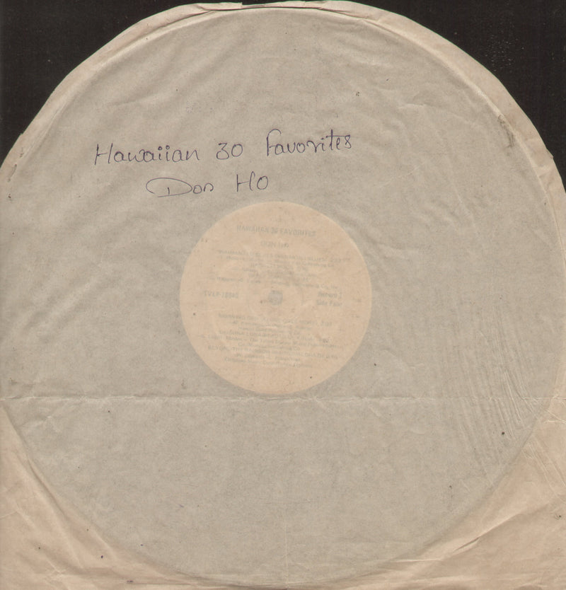No Sleeve by Hawaiian 30 Favorites Don Ho — LP vinyl record cover