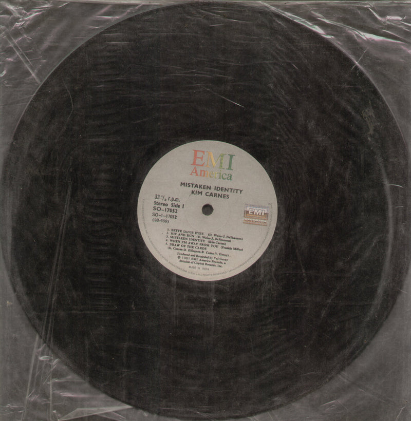 No Sleeve by Mistaken Identity Kim Carnes — LP vinyl record cover
