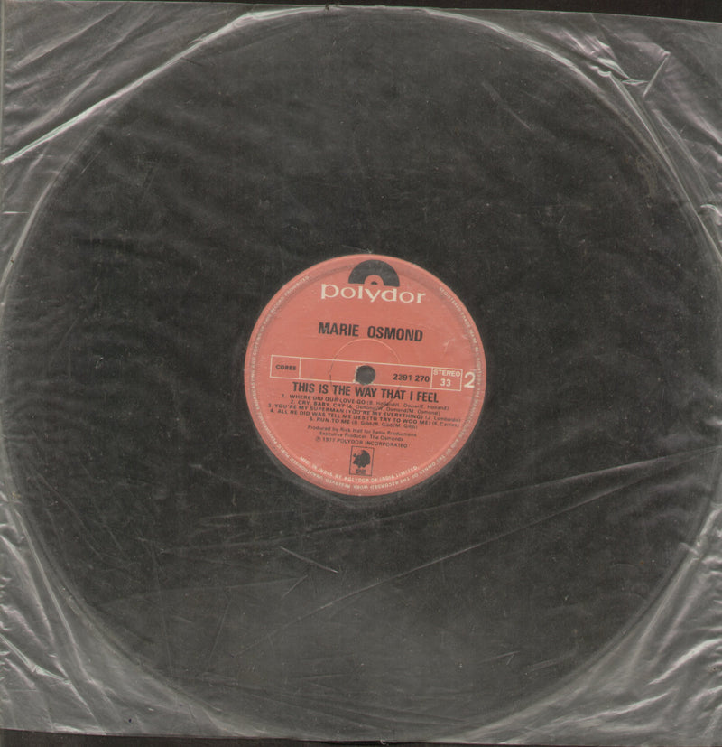 No Sleeve by Marie Osmond This Is The Way That I Feel — LP vinyl record cover