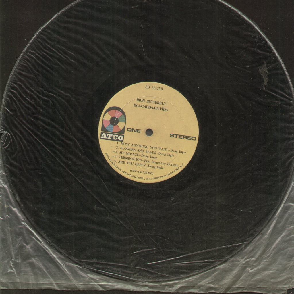 Iron Butterfly In a Gadda Da Vida - English Bollywood Vinyl LP - No Sleeve