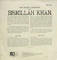 The Magic Shehnai of Bismillah Khan - Instrumental Bollywood Vinyl LP