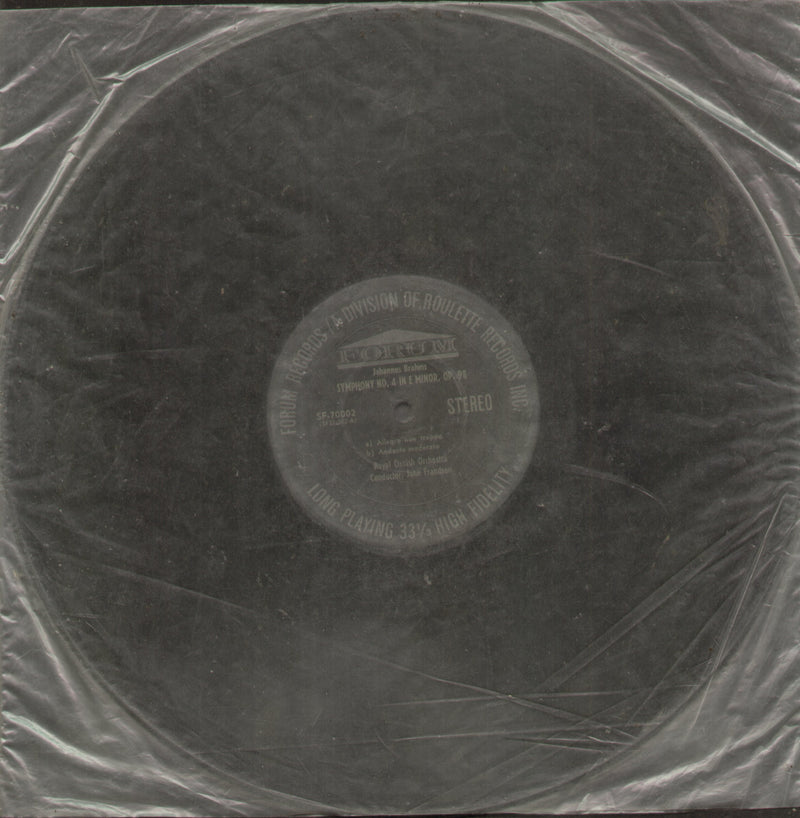 No Sleeve by Johannes Brahms Symphony No. 4 In E Minor, Op.98 — LP vinyl record cover