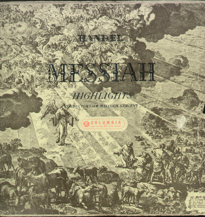 Highlights From Messiah (Handel) — LP vinyl record cover
