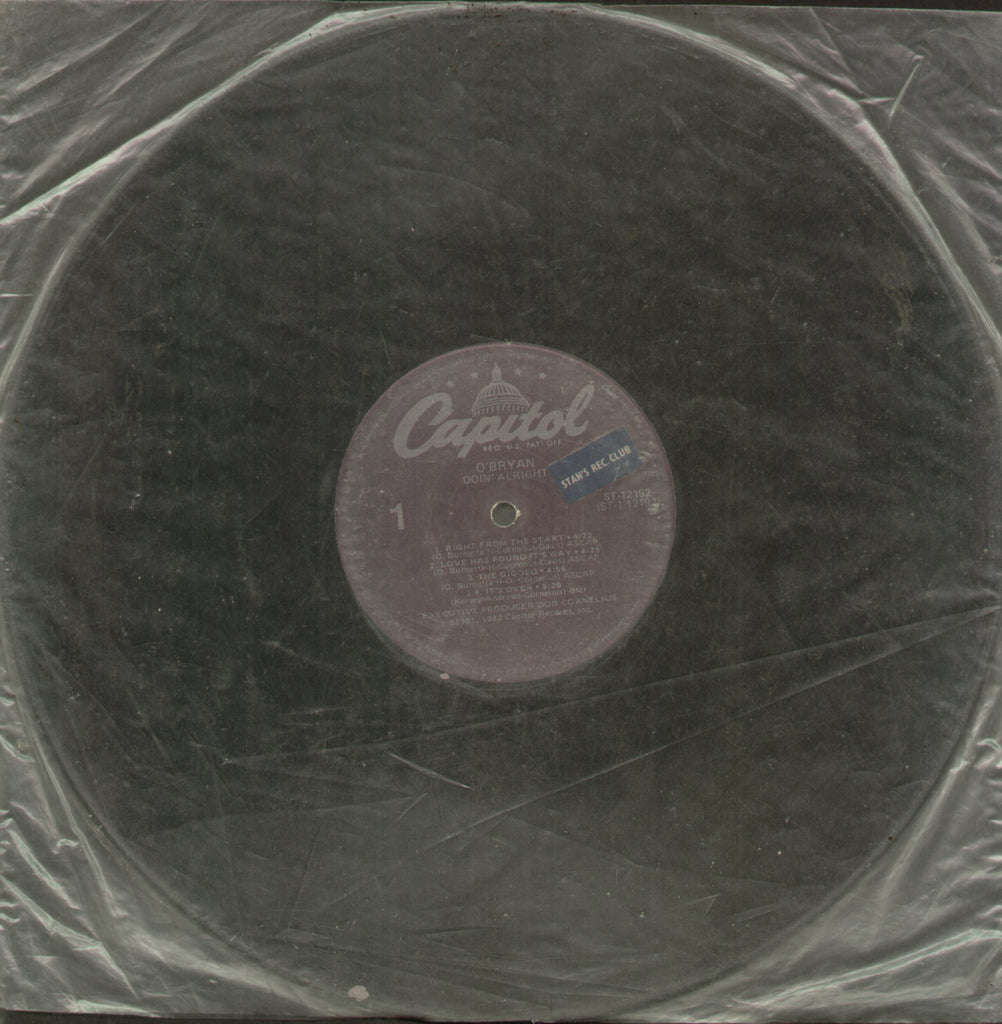 O'Bryan Doin Alright - English Bollywood Vinyl LP - No Sleeve