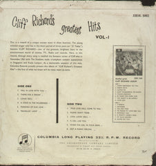 Cliff Richard's Greatest Hits Vol. I - English Bollywood Vinyl LP