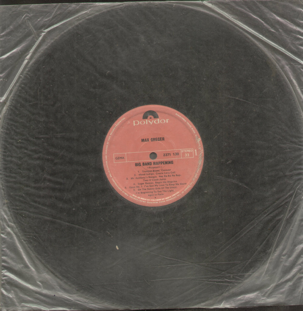 Max Greger Big Band Happening - English Bollywood Vinyl LP - No Sleeve