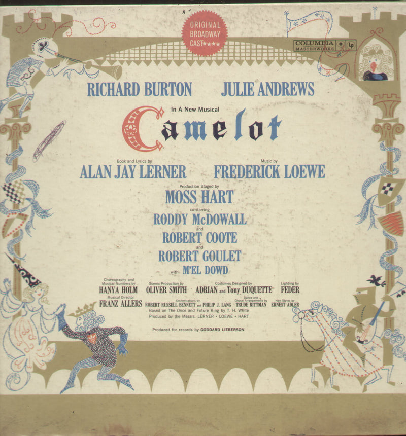 Camelot Richard Borton Julie Andrews — LP vinyl record cover