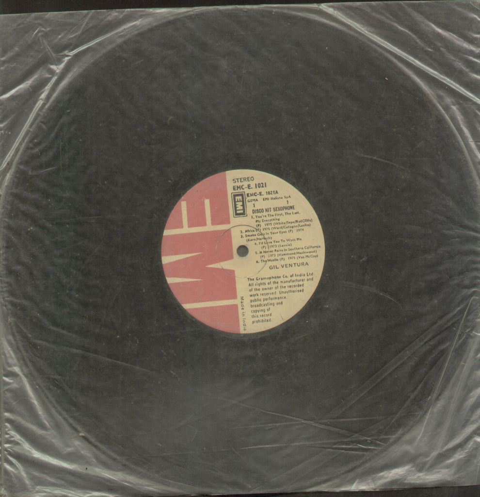 Disco Hit Secophone Gil Ventura - English Bollywood Vinyl LP - No Sleeve