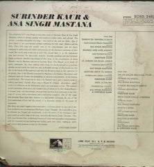 Surinder Kaur and Asa Singh Mastana - Compilations Bollywood Vinyl LP
