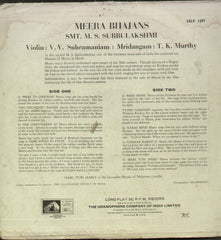 Meera Bhajans Smt. M.S. Subbulakshmi - Religious Bollywood Vinyl LP