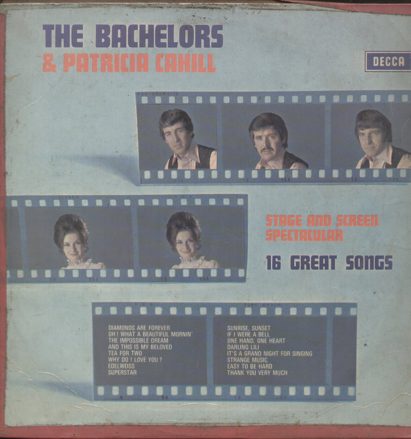 The Bachelors and Patricia Cahill Stage and Screen Spectacular 16 Great — LP vinyl record cover