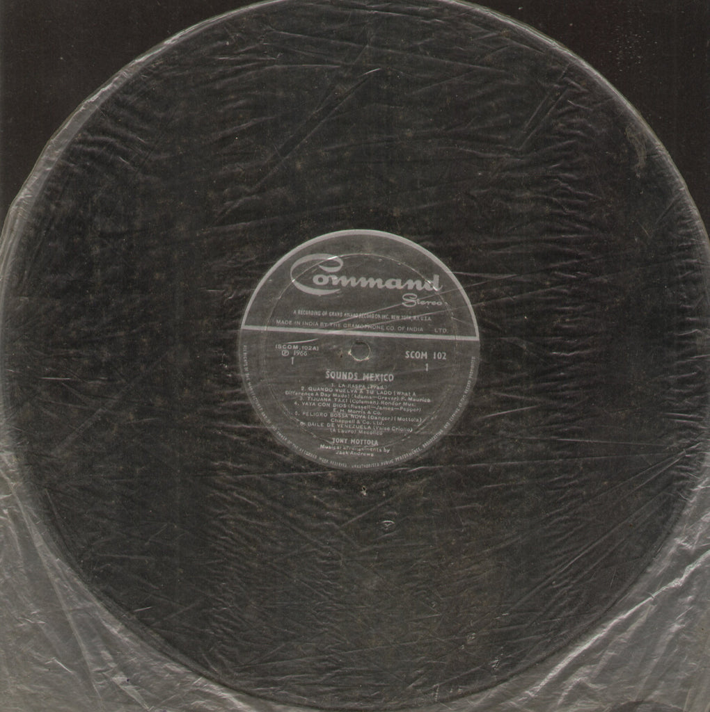 Sounds Mexico Tony Mottola - English Bollywood Vinyl LP - No Sleeve