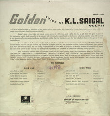 Memories of Greatness The Golden Voice of K L Saigal Vol. 2 - Compilations Bollywood Vinyl LP