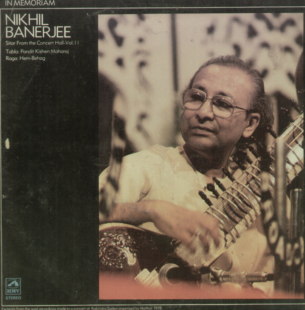 In Memoriam Nikhil Banerjee Sitar From The Concert Hall Vol. II - Classical Bollywood Vinyl LP