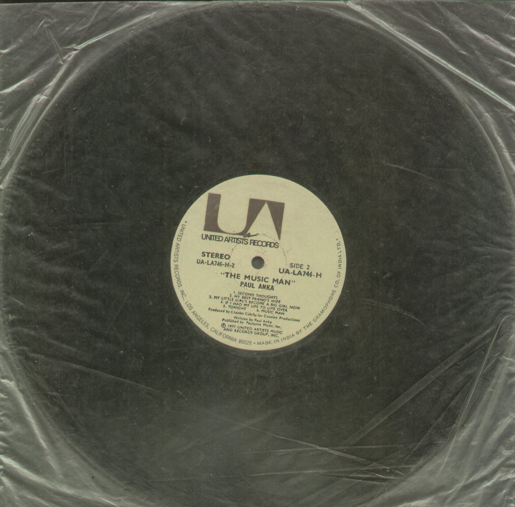 The Music Man Paul Anka - English Bollywood Vinyl LP - No Sleeve