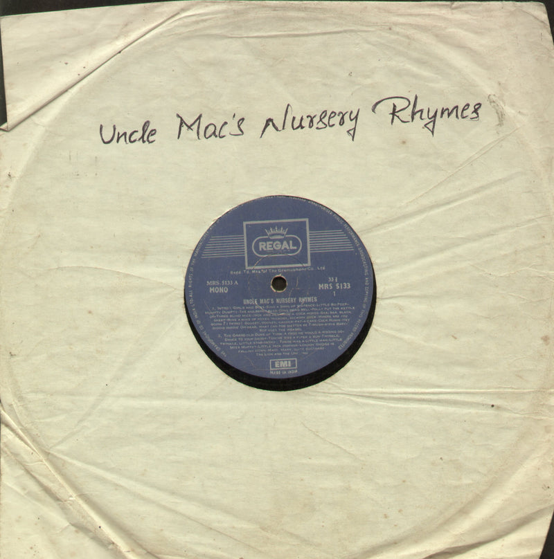 No Sleeve by Uncle Mac's Nursery Rhymes — LP vinyl record cover