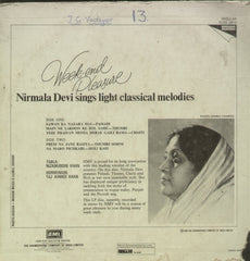 Nirmala Devi Sings Light Classical Melodies - Classical Bollywood Vinyl LP