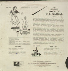 Memories of Greatness- The Golden Voice of K.L. Saigal Vol. 3 - Classical Bollywood Vinyl LP