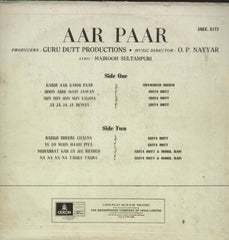 Aar Paar - Hindi Bollywood Vinyl LP