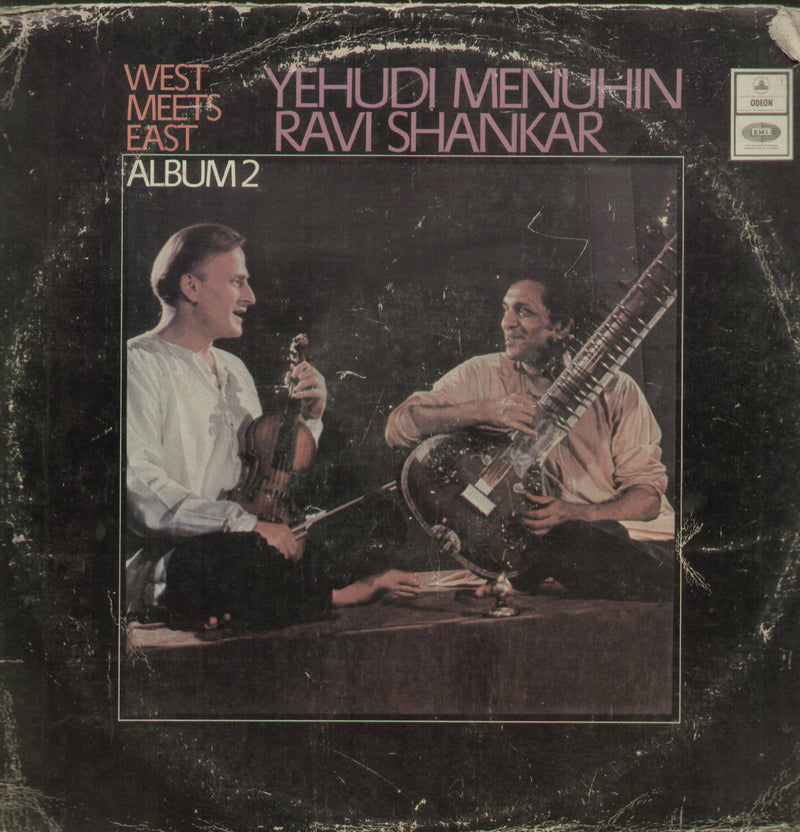 Yehudi Menuhin Ravi Shankar West Meets East — instrumental LP vinyl record cover