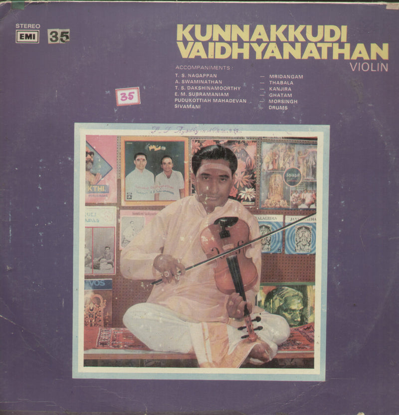 Kunnakkudi Vaidhyanathan Violin — Indian classical LP vinyl record cover