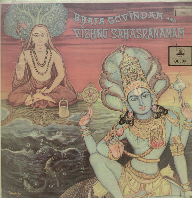 Sanskrit by Bhaja Govindam and Vishnu Sahasranamam — devotional LP vinyl record cover