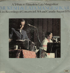 A Tribute To Mukesh By Lata Mangeshkar Live Recordings of Converts in USA and Canada August 1976 - Compilations Bollywood Vinyl LP - Dual LPs