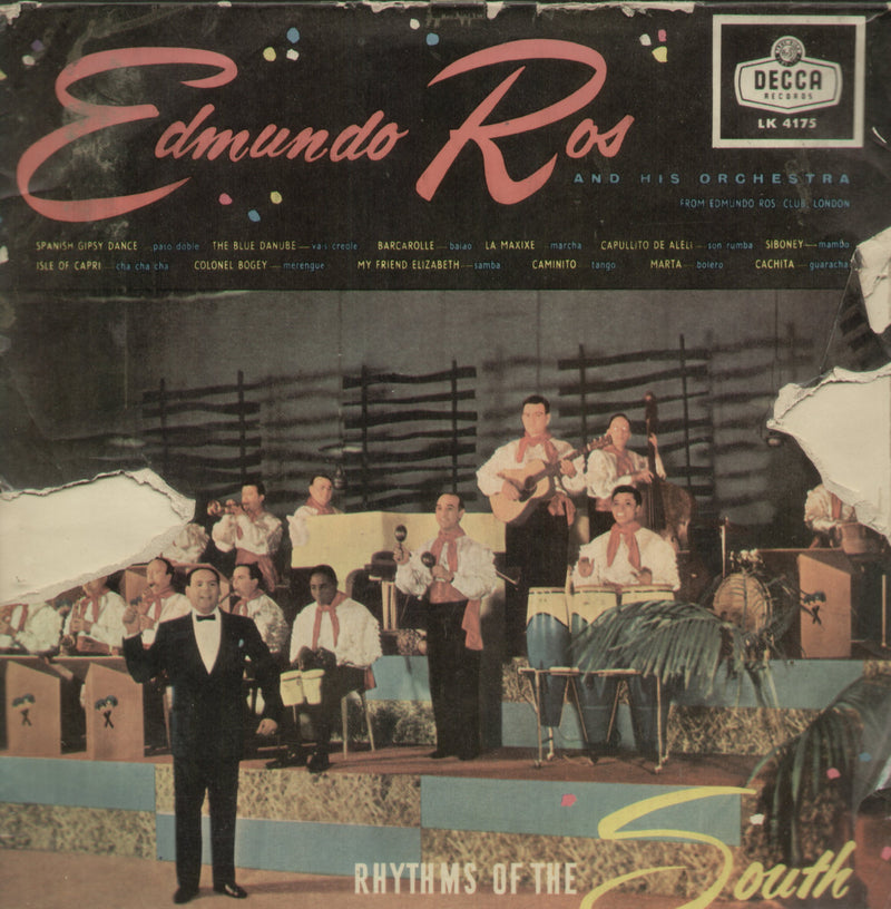 Edmundo Ros and His Orchestra Rhythms of The South — LP vinyl record cover
