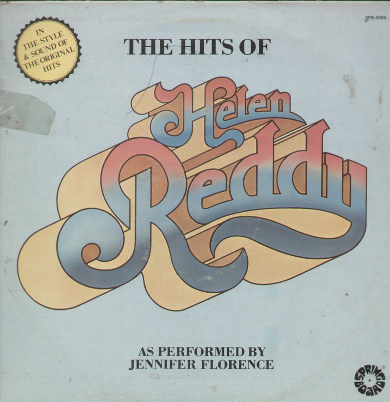 The Hits of Helen Reddy — LP vinyl record cover