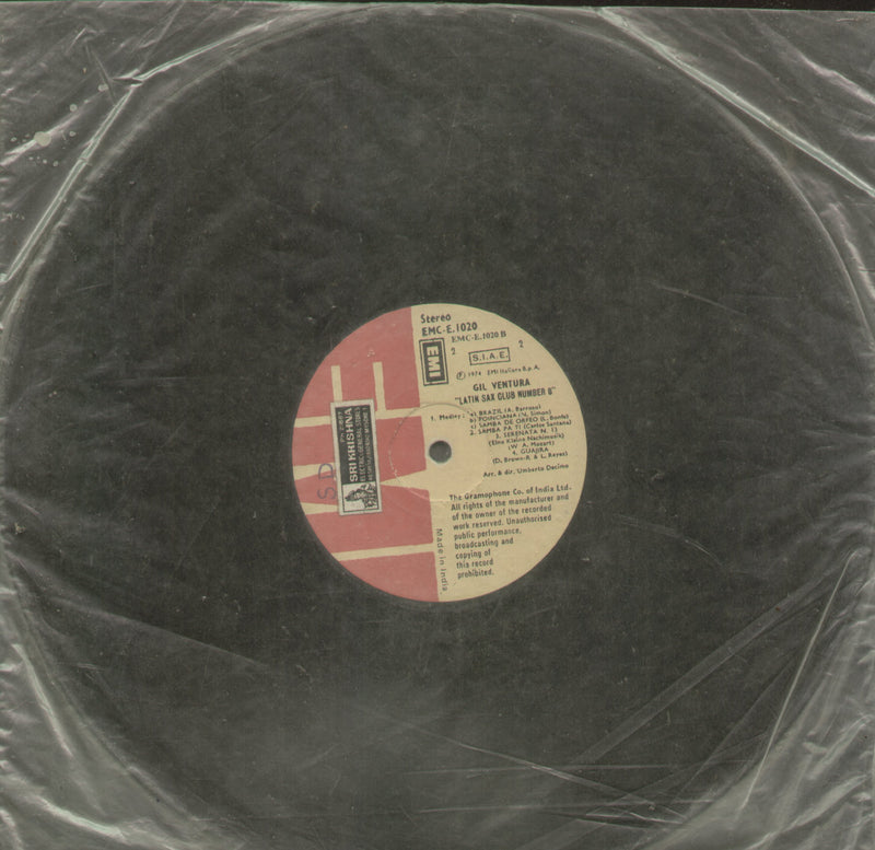 No Sleeve by Gil Ventura Latin Sax Club Number 8 — LP vinyl record cover