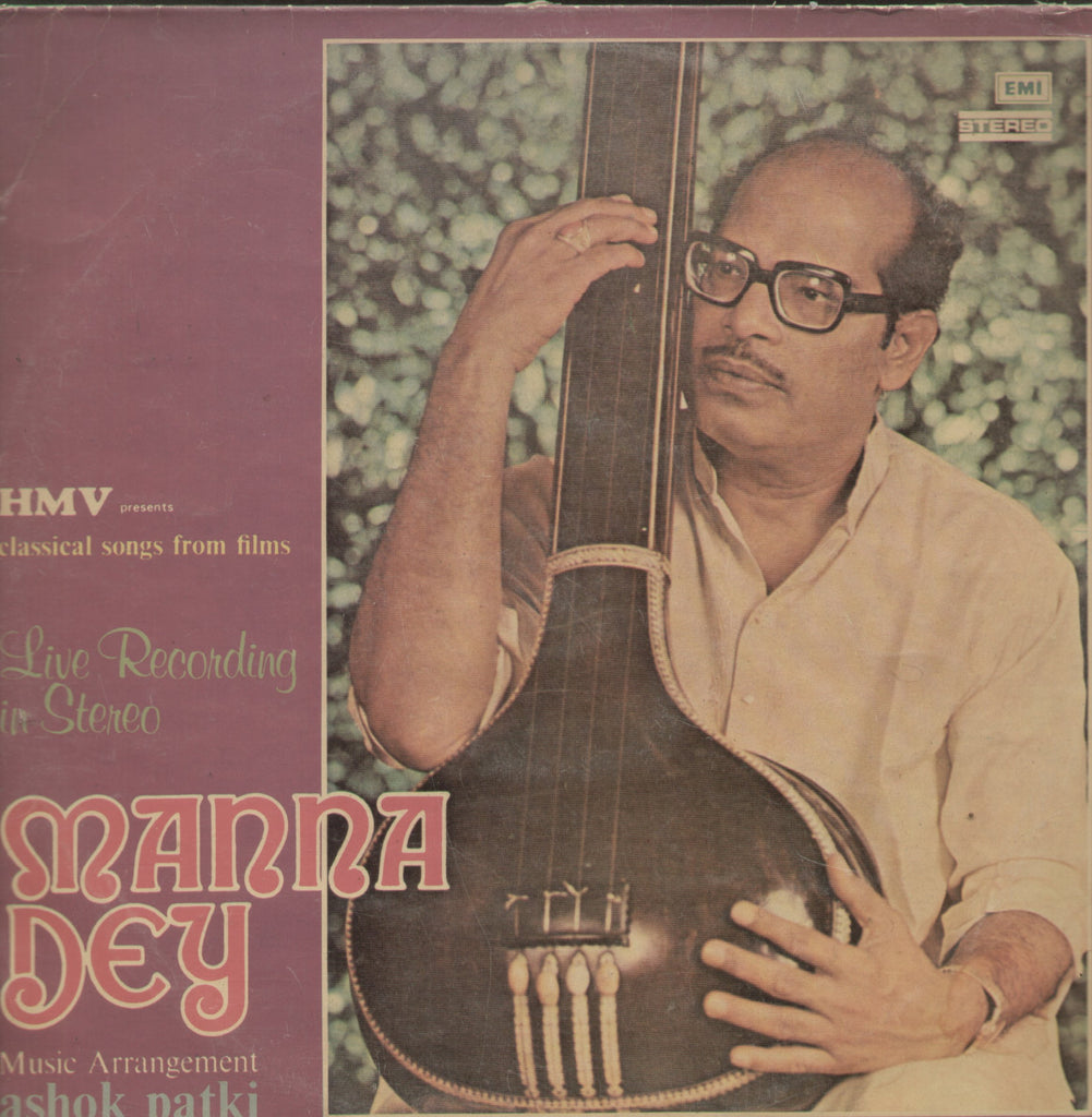 Live Recording In Stereo Manna Dey - Hindi Bollywood Vinyl LP