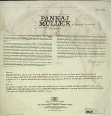 Pankaj Mullick A Tribute Vol 1 - Hindi Compilations Bollywood Vinyl LP