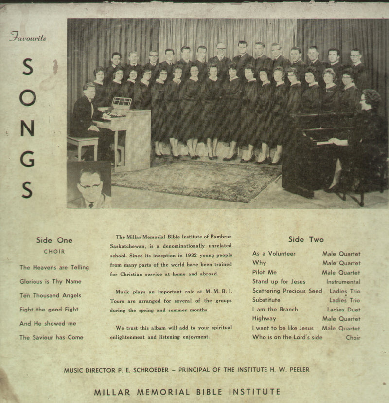 Millar Memorial Bible Institute — LP vinyl record cover