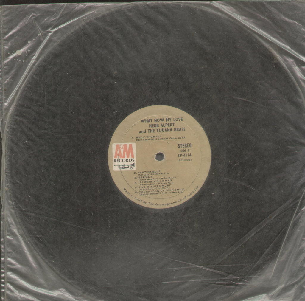 What Now My Love Herb Alpert and The Tijuana Brass - English Bollywood Vinyl LP - No Sleeve