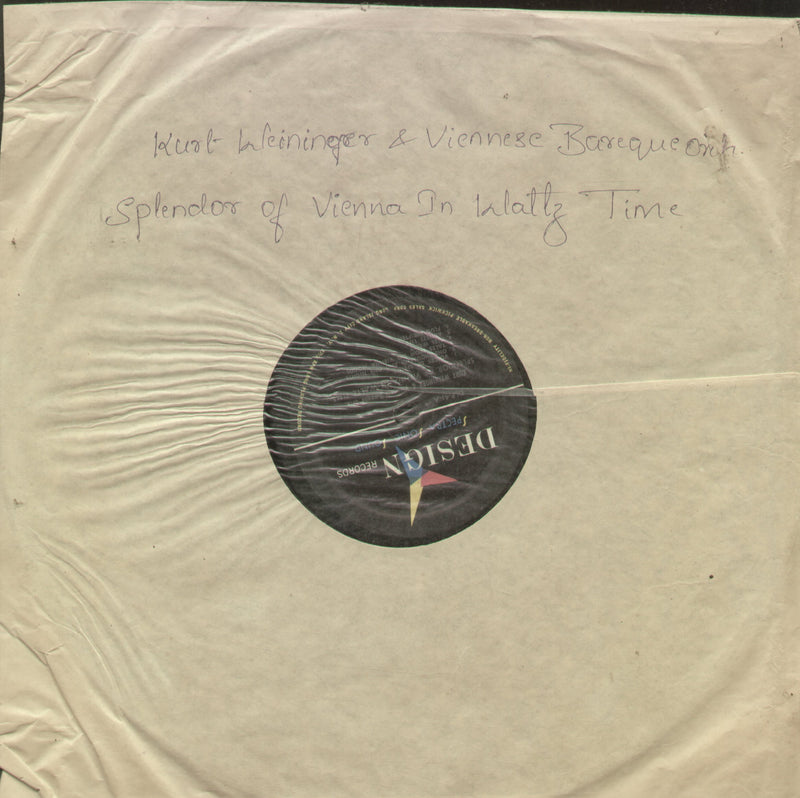 No Sleeve by Kurt Weininger and Viunnese Bareque Orch. Splendor of Vienna In Waltz Time — LP vinyl record cover