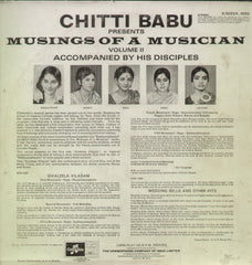 Chittibabu Musings of a Musician - Classical Bollywood Vinyl LP