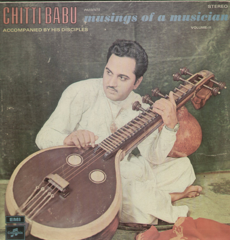 Chittibabu Musings of a Musician — Indian classical LP vinyl record cover