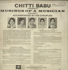 Chitti Babu Musings of a Musician - Classical Bollywood Vinyl LP